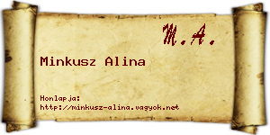 Minkusz Alina névjegykártya